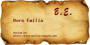 Bors Emília névjegykártya