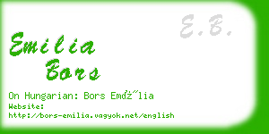 emilia bors business card